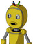 Yellow Droid With Bubble Head And Round Mouth And Two Eyes And Wire Hair