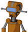 Dirty-Orange Mech With Droid Head And Sad Mouth And Large Blue Visor Eye