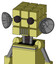 Yellow Robot With Cube Head And Vent Mouth And Two Eyes