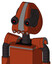 Orange Robot With Droid Head And Pipes Mouth And Black Glowing Red Eyes