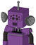 Purple Automaton With Box Head And Speakers Mouth And Bug Eyes And Single Antenna