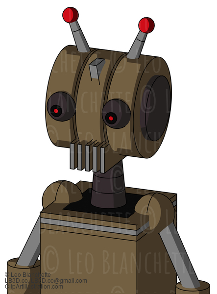 Cardboard Automaton With Multi-Toroid Head And Vent Mouth And Red Eyed And Double Led Antenna #21762