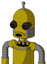 Yellow Automaton With Dome Head And Round Mouth And Black Glowing Red Eyes And Single Antenna