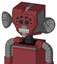 Red Mech With Mechanical Head And Teeth Mouth And Bug Eyes