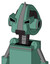 Green Mech With Droid Head And Dark Tooth Mouth And Angry Eyes And Spike Tip