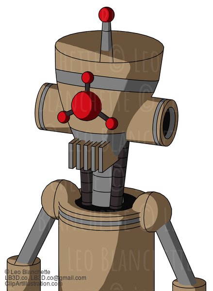 Cardboard Droid With Vase Head And Vent Mouth And Cyclops Compound Eyes And Single Led Antenna #21790