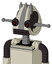 Tan Mech With Droid Head And Keyboard Mouth And Black Glowing Red Eyes And Three Spiked
