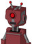 Red Mech With Mechanical Head And Dark Tooth Mouth And Cyclops Eye And Double Led Antenna