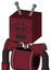 Red Droid With Box Head And Dark Tooth Mouth And Bug Eyes And Double Antenna