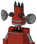 Red Automaton With Cone Head And Two Eyes And Three Dark Spikes