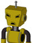 Yellow Automaton With Box Head And Sad Mouth And Angry Eyes And Single Antenna