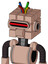 Light-Peach Mech With Cube Head And Speakers Mouth And Visor Eye And Wire Hair
