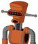Orange Mech With Cylinder-Conic Head And Round Mouth And Visor Eye