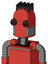 Tomato-Red Droid With Dome Head And Red Eyed And Pipe Hair