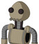 Tan Robot With Rounded Head And Pipes Mouth And Two Eyes
