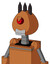Orange Droid With Rounded Head And Teeth Mouth And Angry Cyclops And Three Dark Spikes