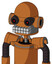 Orange Robot With Dome Head And Keyboard Mouth And Black Glowing Red Eyes