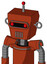 Orange Robot With Box Head And Vent Mouth And Visor Eye And Single Led Antenna