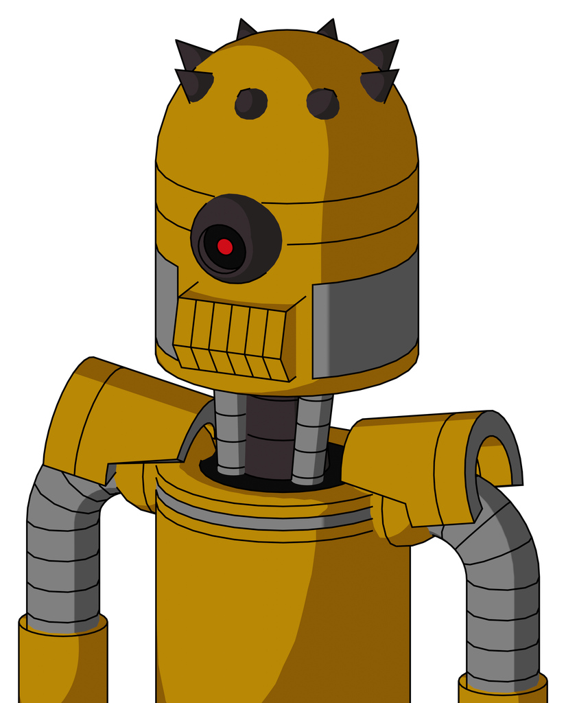Yellow Droid With Dome Head And Toothy Mouth And Black Cyclops Eye