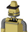 Yellow Droid With Cone Head And Speakers Mouth And Black Visor Cyclops