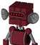 Red Droid With Cube Head And Toothy Mouth And Visor Eye