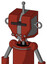 Red Automaton With Mechanical Head And Pipes Mouth And Black Visor Cyclops And Single Antenna
