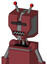 Red Mech With Mechanical Head And Square Mouth And Black Visor Cyclops And Double Led Antenna