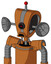 Orange Robot With Droid Head And Sad Mouth And Black Cyclops Eye And Single Led Antenna