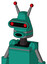 Green Automaton With Cone Head And Round Mouth And Visor Eye And Double Led Antenna