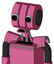 Pink Robot With Multi-Toroid Head And Sad Mouth And Two Eyes