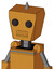Peach Droid With Box Head And Toothy Mouth And Two Eyes And Spike Tip