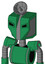 Green Automaton With Mechanical Head And Angry Eyes And Radar Dish Hat