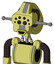 Yellow Robot With Droid Head And Happy Mouth And Bug Eyes