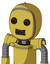 Yellow Droid With Bubble Head And Dark Tooth Mouth And Red Eyed And Spike Tip