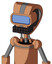 Peach Robot With Droid Head And Keyboard Mouth And Large Blue Visor Eye