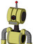 Yellow Robot With Multi-Toroid Head And Square Mouth And Black Cyclops Eye And Single Led Antenna