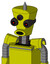 Yellow Robot With Cylinder-Conic Head And Round Mouth And Three-Eyed And Spike Tip