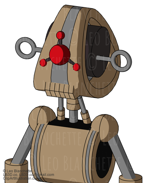 Cardboard Automaton With Droid Head And Toothy Mouth And Cyclops Compound Eyes #21909