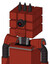 Red Automaton With Cube Head And Toothy Mouth And Black Cyclops Eye And Three Dark Spikes