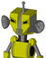 Yellow Robot With Mechanical Head And Vent Mouth And Angry Eyes And Single Antenna