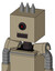 Tan Robot With Box Head And Dark Tooth Mouth And Black Cyclops Eye And Three Spiked