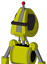 Yellow Robot With Droid Head And Toothy Mouth And Black Visor Cyclops And Single Led Antenna