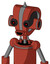 Red Automaton With Droid Head And Happy Mouth And Black Glowing Red Eyes And Spike Tip