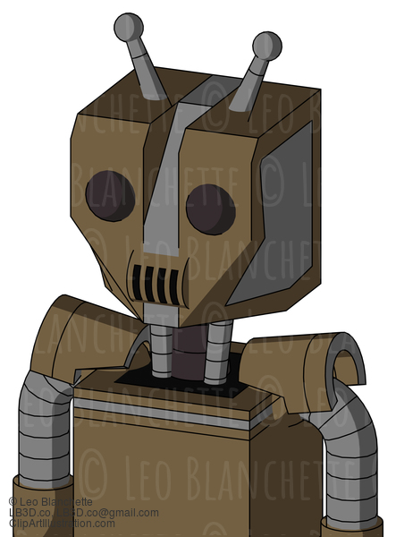 Cardboard Droid With Mechanical Head And Speakers Mouth And Two Eyes And Double Antenna #21935