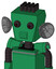 Green Automaton With Box Head And Speakers Mouth And Red Eyed And Pipe Hair