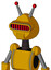 Yellow Robot With Rounded Head And Speakers Mouth And Visor Eye And Double Led Antenna