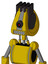 Yellow Droid With Droid Head And Square Mouth And Black Cyclops Eye And Pipe Hair
