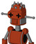 Orange Robot With Dome Head And Speakers Mouth And Plus Sign Eyes And Three Spiked