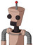 Light-Peach Mech With Cylinder-Conic Head And Dark Tooth Mouth And Two Eyes And Single Led Antenna