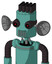 Greenish Mech With Cylinder Head And Vent Mouth And Black Glowing Red Eyes And Pipe Hair